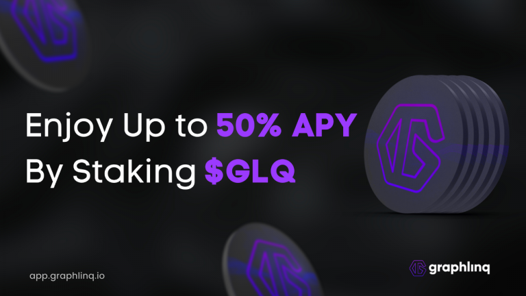 Earn up to 50% APY by Staking $GLQ on GraphLinq App