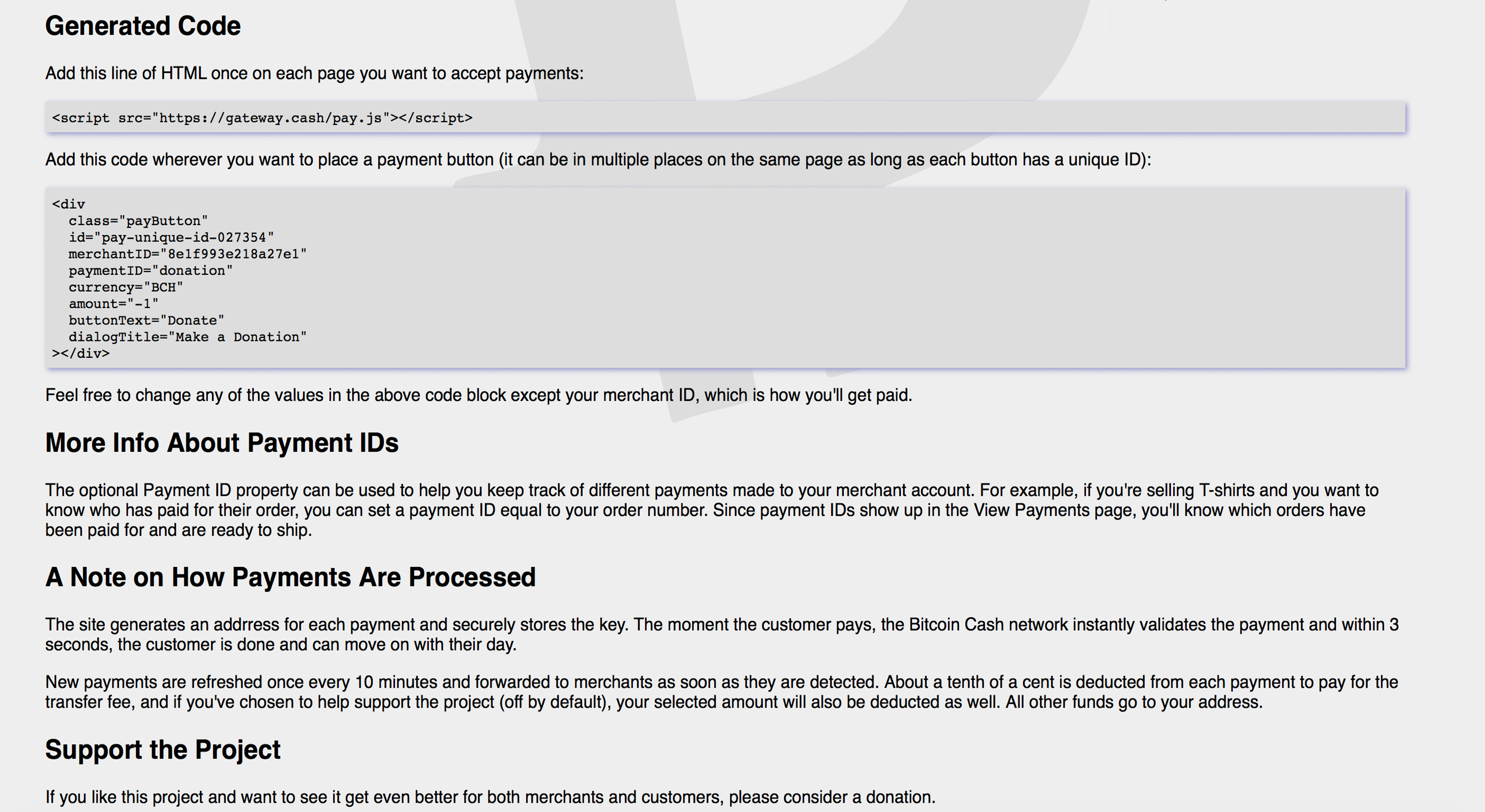 A Look at the Gateway.cash BCH Payment Button for Websites A Look at the Gateway.cash BCH Payment Button for Websites