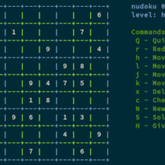 Solve a puzzle at the Linux command line with nudoku