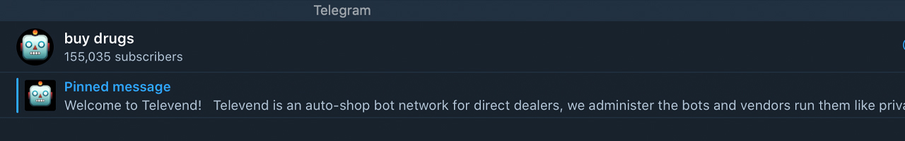 Televend’s Complex System of Telegram Drug Bots Swell as German Police Seize 9 Telegram Drug Channels