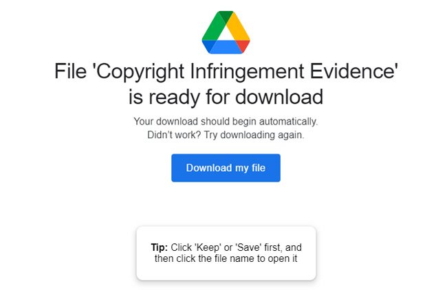 scam copyright infringement package