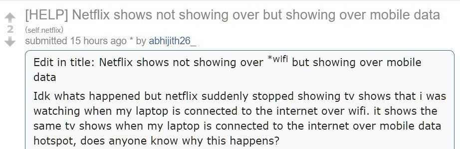 netflix problem