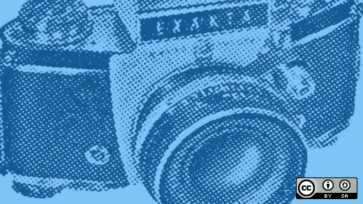 Old camera blue
