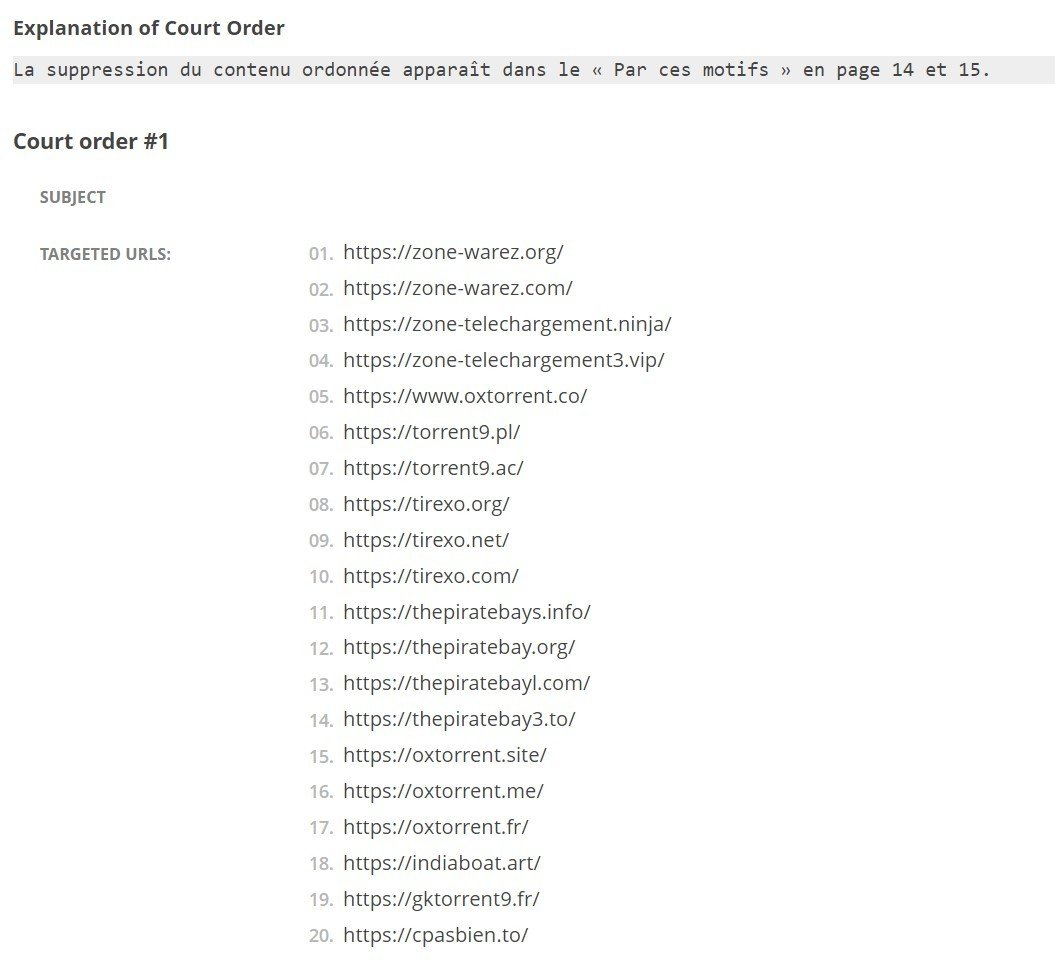france blocking order