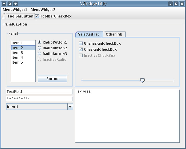 Swing 2006 Screenshot of Java Swing in a dated style