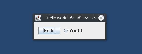 Simple Swing screenshot of simple Java Swing as Hello World