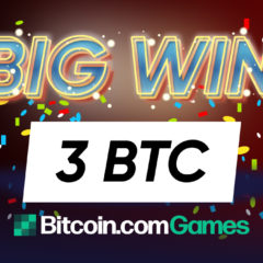 Another 3 BTC Jackpot Won at Bitcoin.com Games, Over 15 Players 10x Their Deposits Just This Month