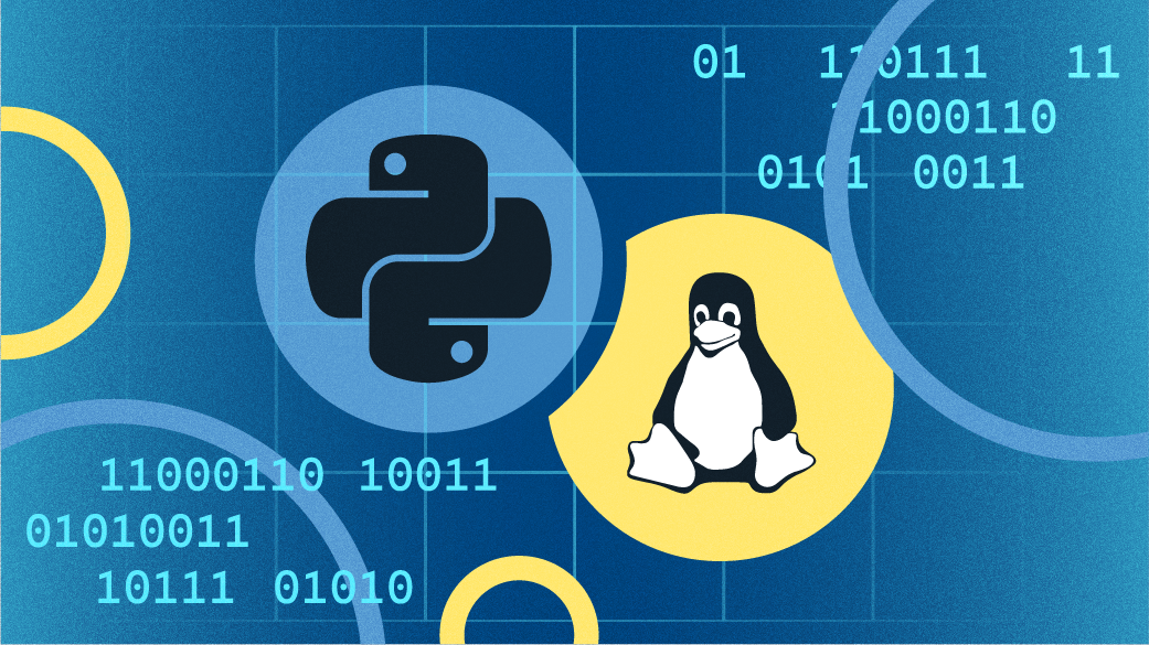 Python programming language logo and Tux the Penguin logo for Linux Python programming language logo and Tux the Penguin logo for Linux