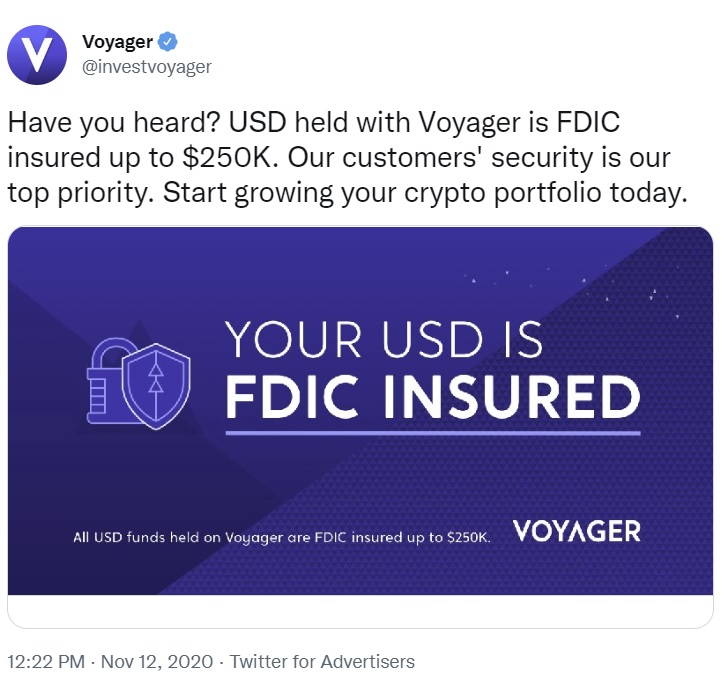 US Regulator Probes Bankrupt Crypto Lender Voyager Over Claims of FDIC Insurance