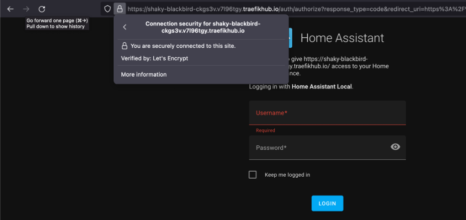 Secure connection confirmed