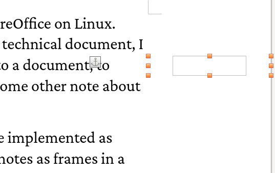 Image showing an added frame in LibreOffice.