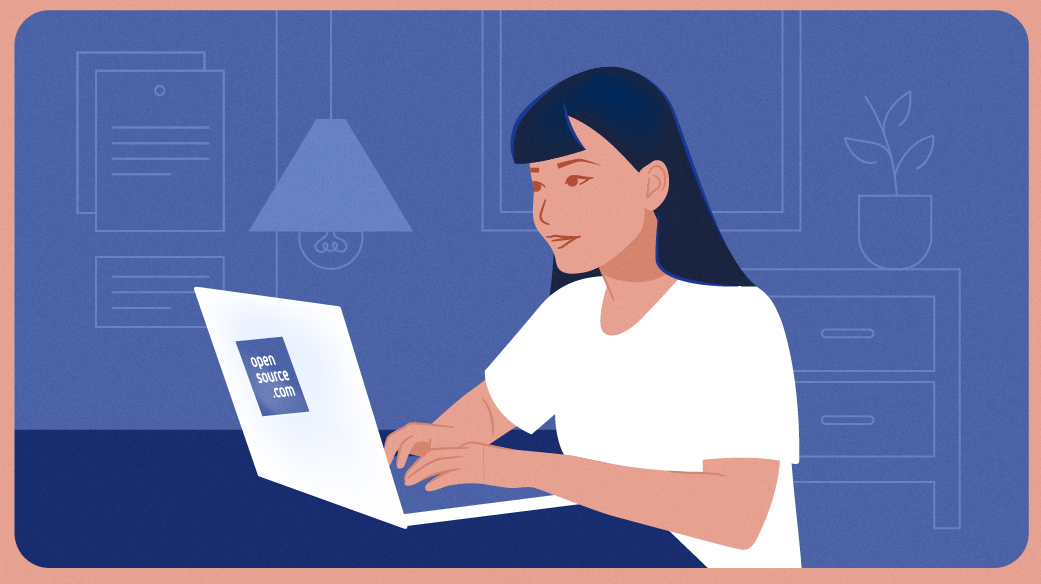Working from home at a laptop Working from home at a laptop