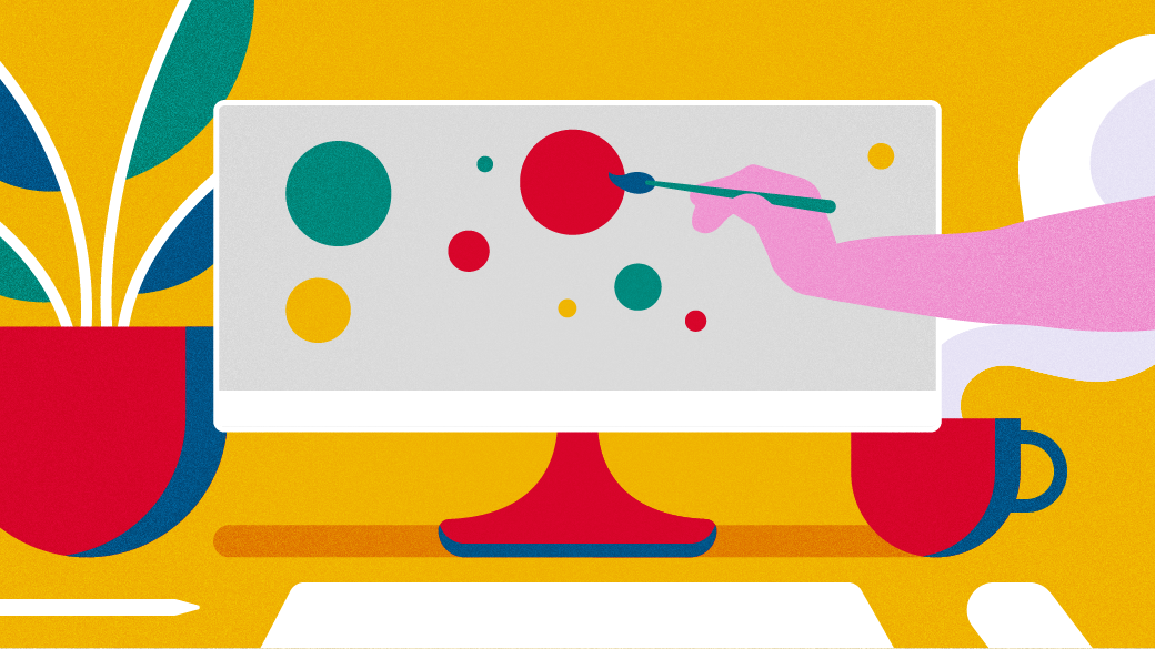 Painting art on a computer screen Painting art on a computer screen