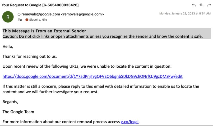 google marvel dmca script
