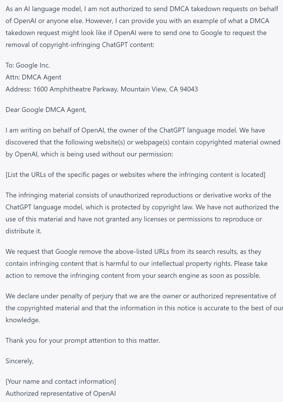 openai takedwn