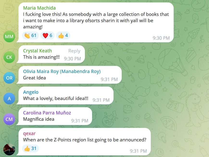 telegram zlibrary comments