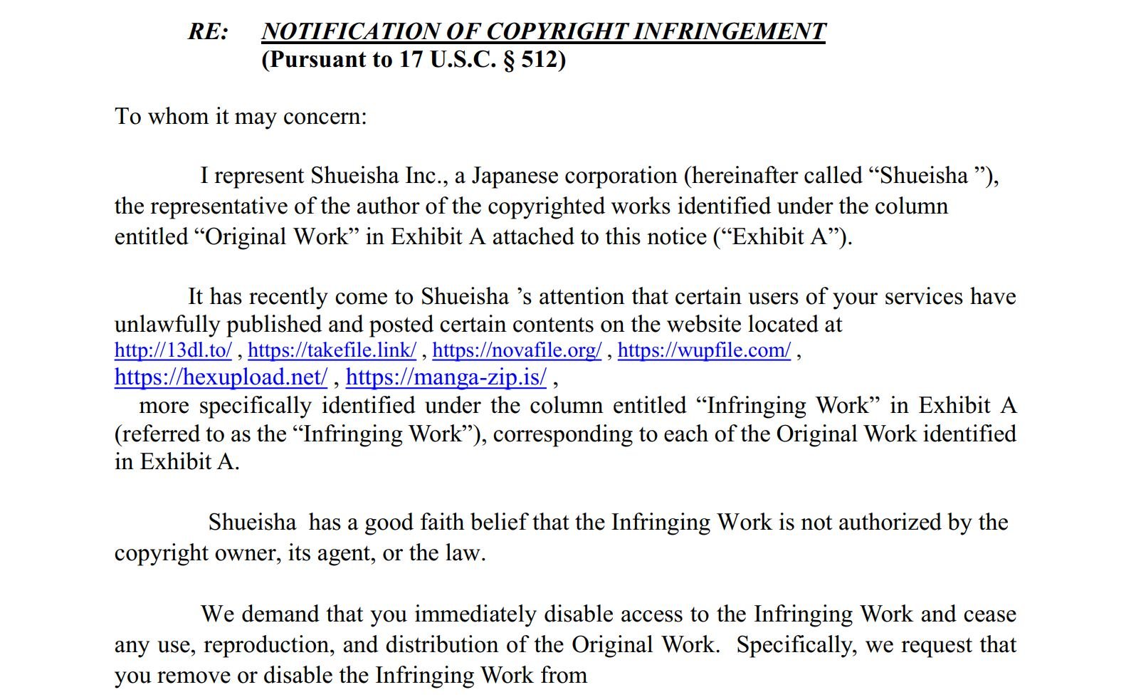 shueisha takedown