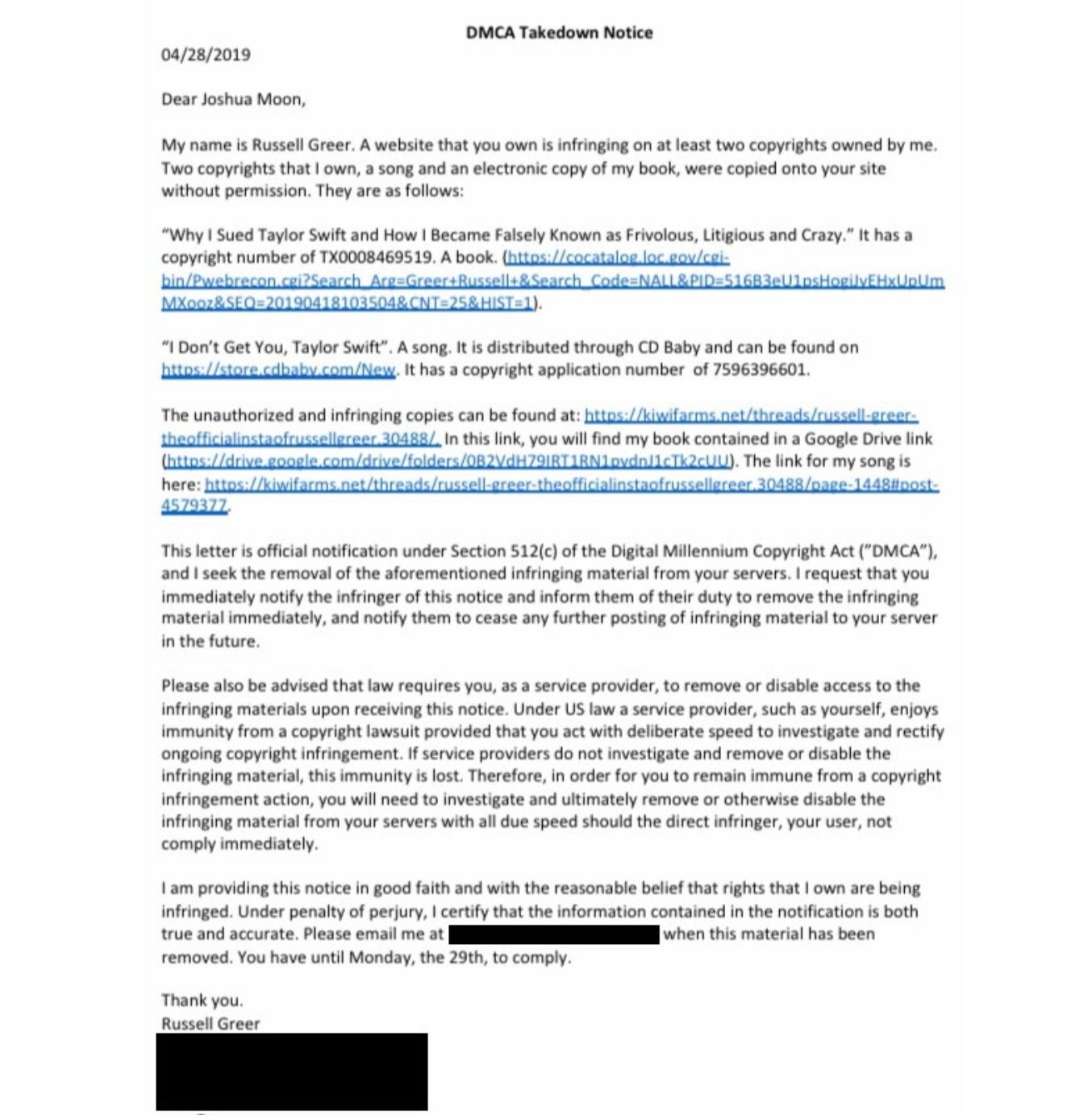 greer dmca