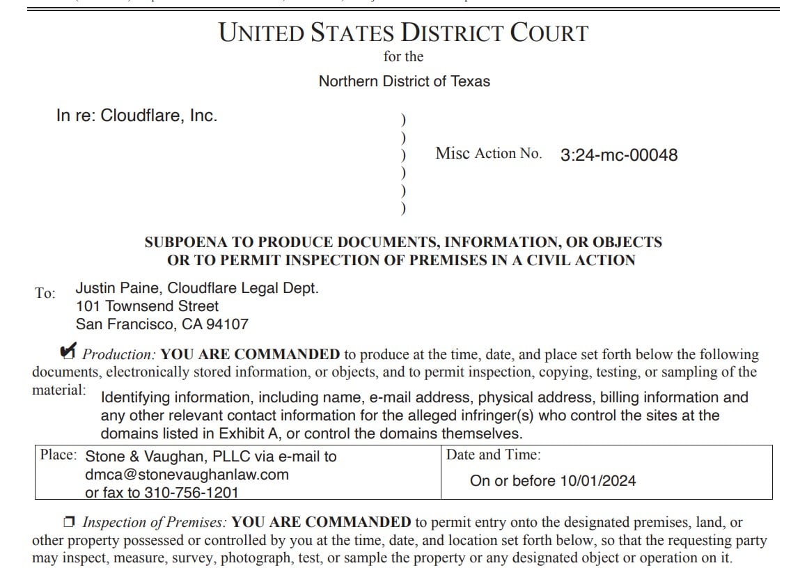 dmca subpoena