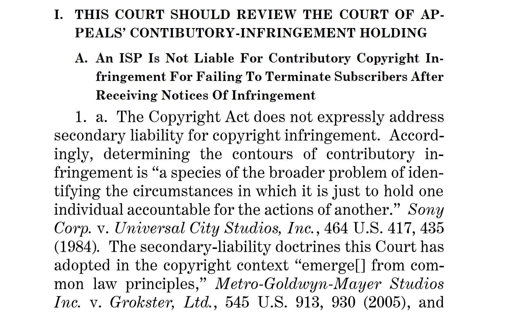 not liable