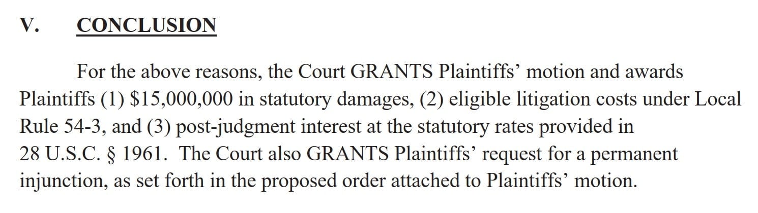 15m granted