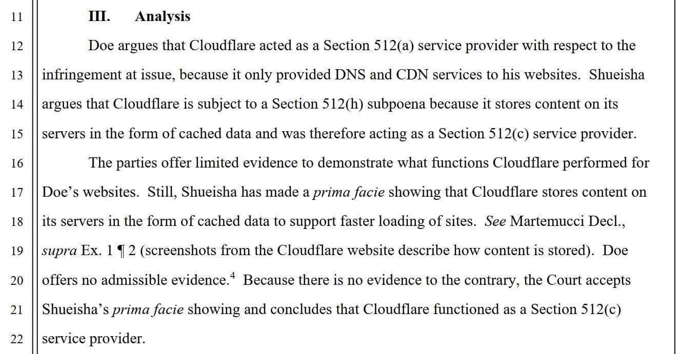 court's analysis