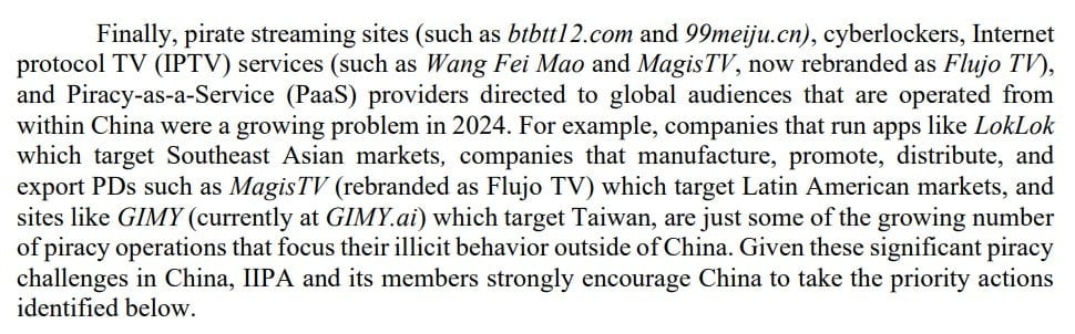 iipa chine submission WTO
