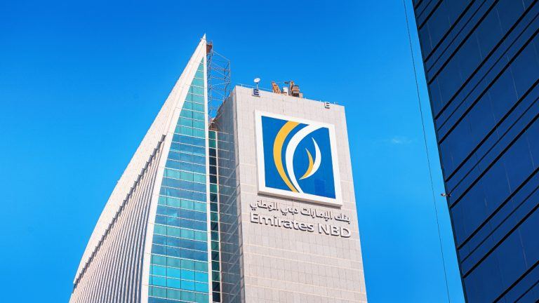Emirates NBD bank building standing tall