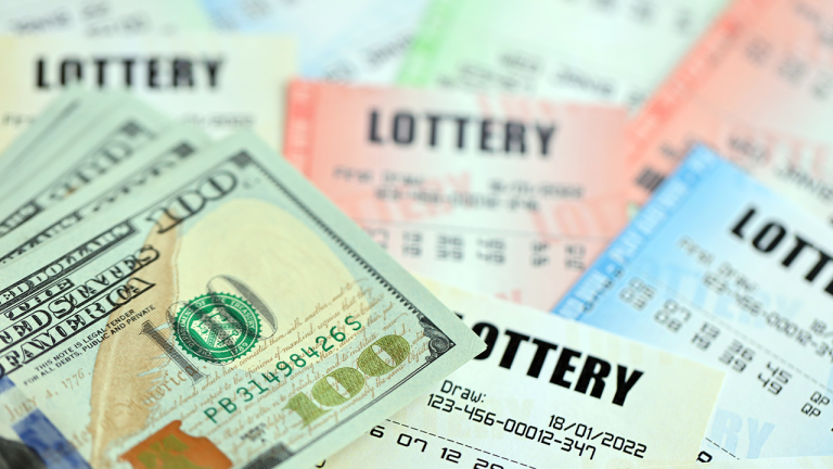 lotto tickets and money