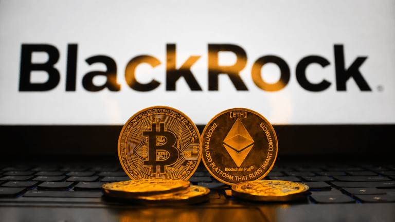 Bitcoin, Ether with Blackrock logo