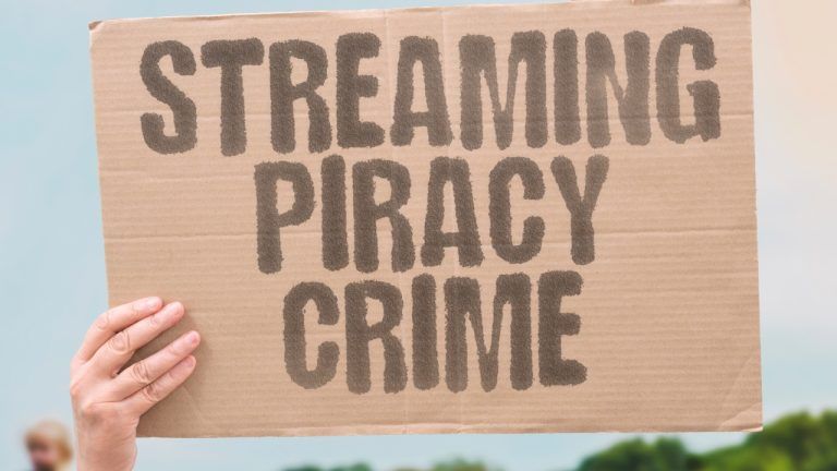 Banner warning against illegal streaming