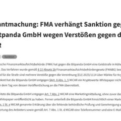 Austria Fines Bitpanda 70,000 Euros in First MiCA Crypto Penalty