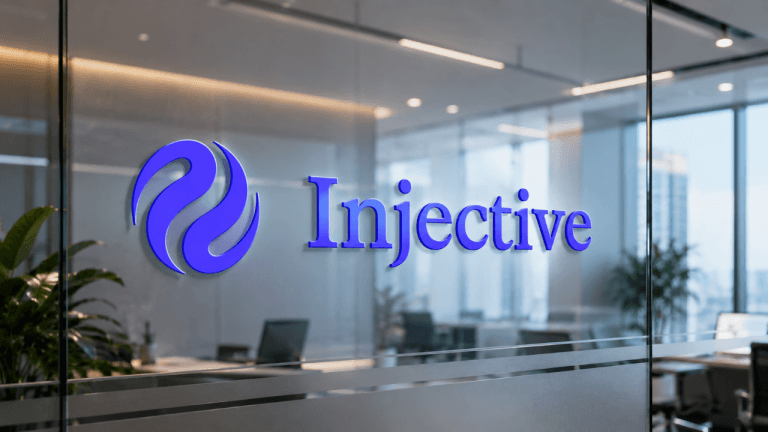Injective logo on glass wall