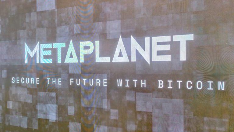 Metaplanet logo on screen