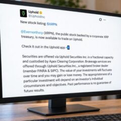 Uphold Lists Evernorth’s XRPN Stock, Expanding XRP Treasury Access